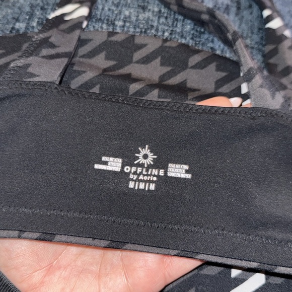 Aerie Offline- NWOT Women’s Gray Houndstooth Racerback Sports Bra size M - Picture 8 of 13